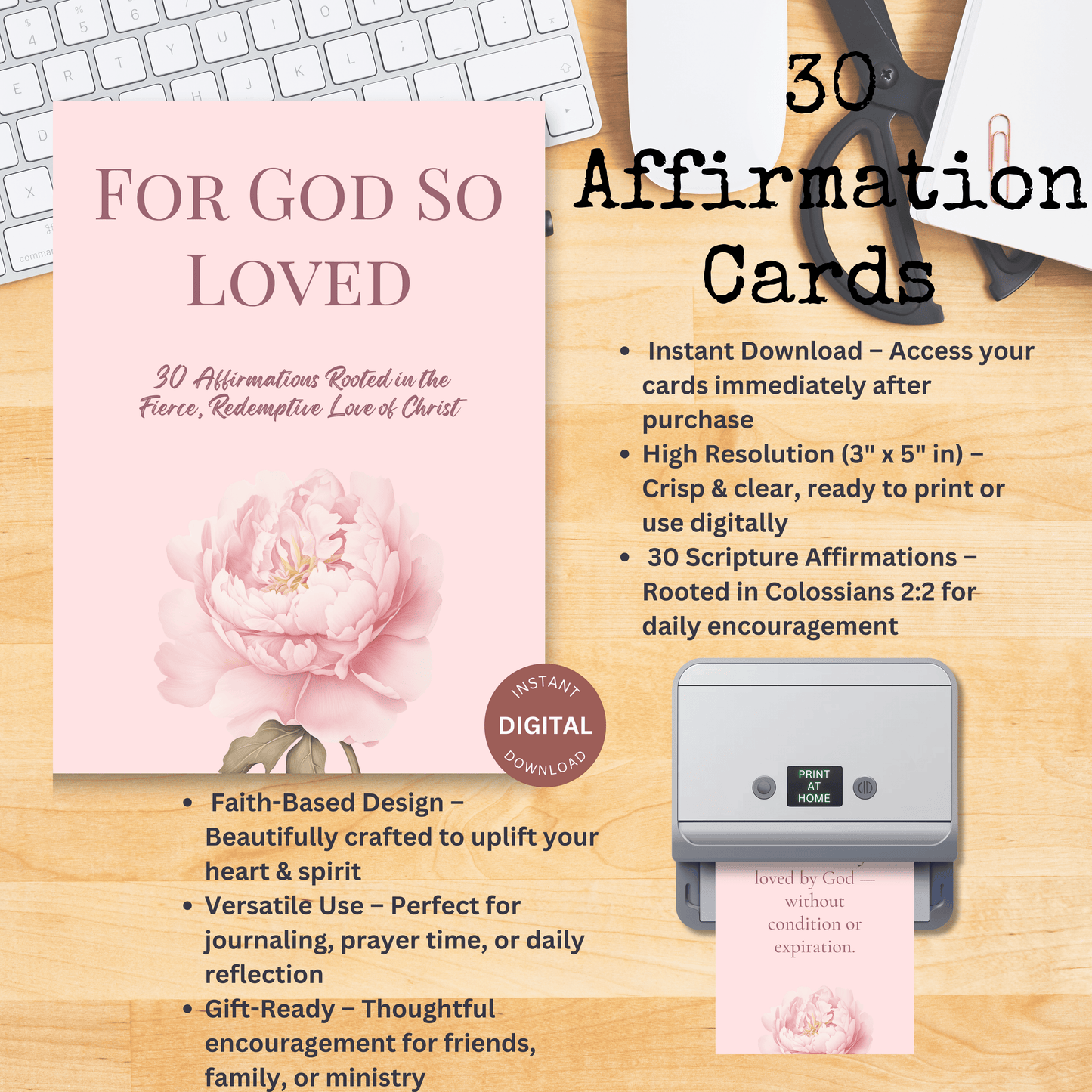 For God So Loved | 30 Scripture-Based Affirmation Cards