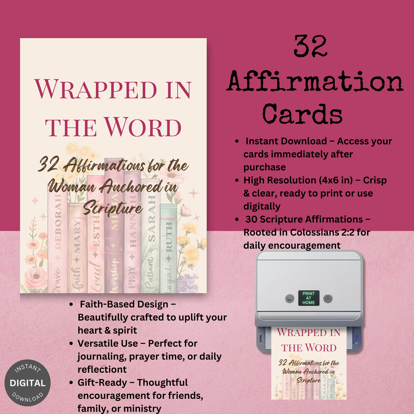 Wrapped in the Word | 32 Affirmation Cards