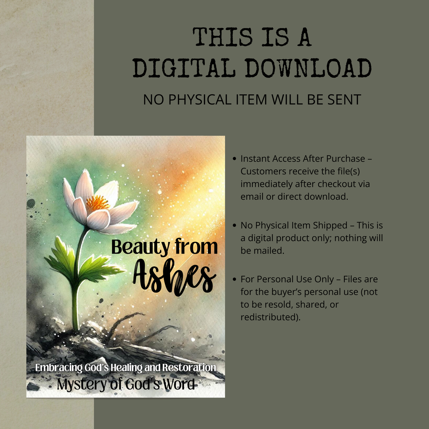Beauty from Ashes | 18-Page Bible Lesson