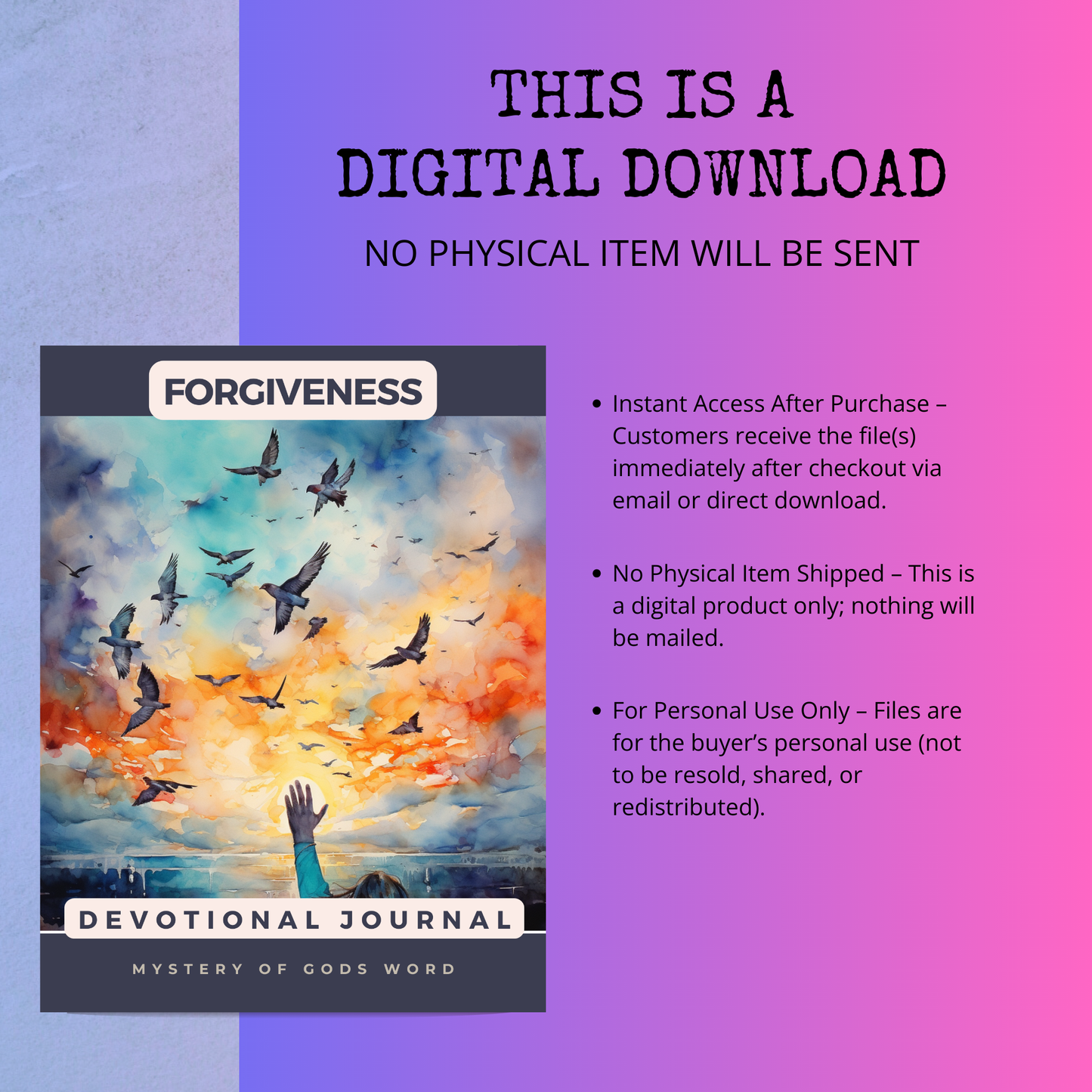 Forgiveness | 42-Page Devotional Journal + 15 Prayer Cards