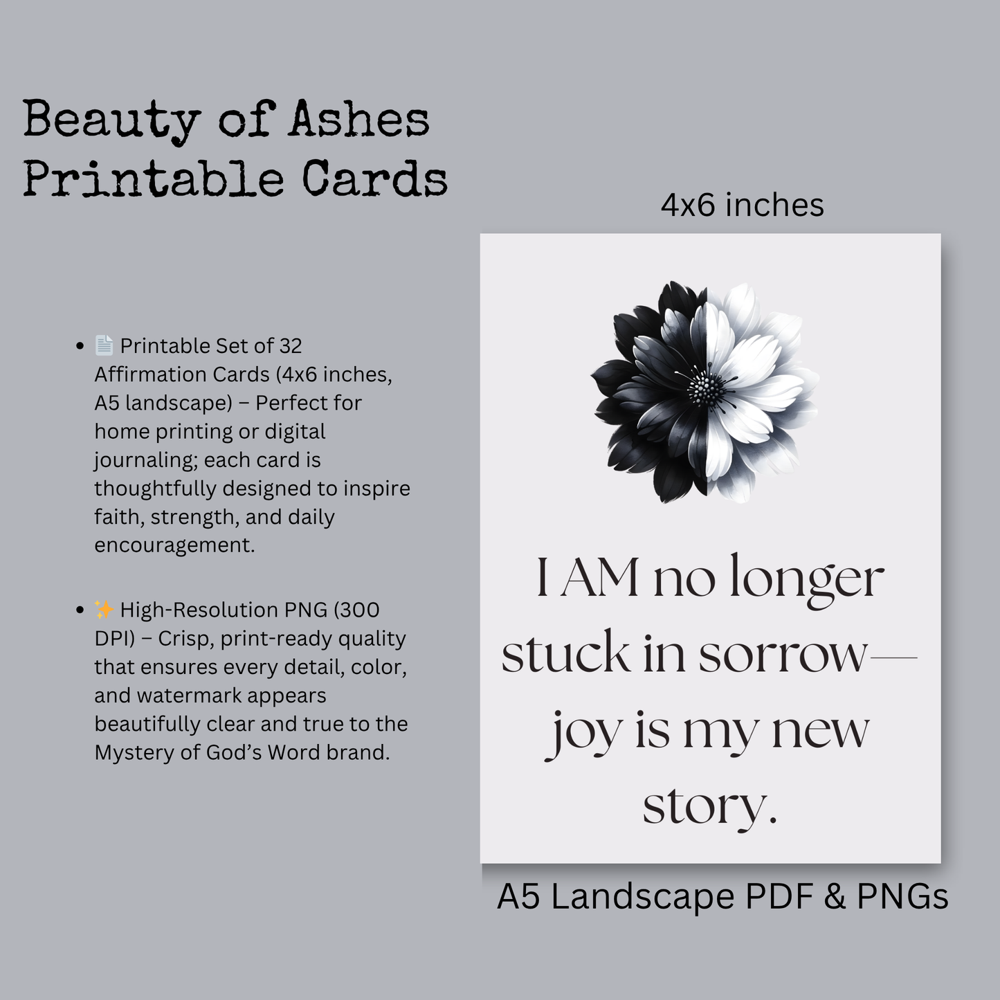 Beauty of Ashes | 32 Affirmation Cards