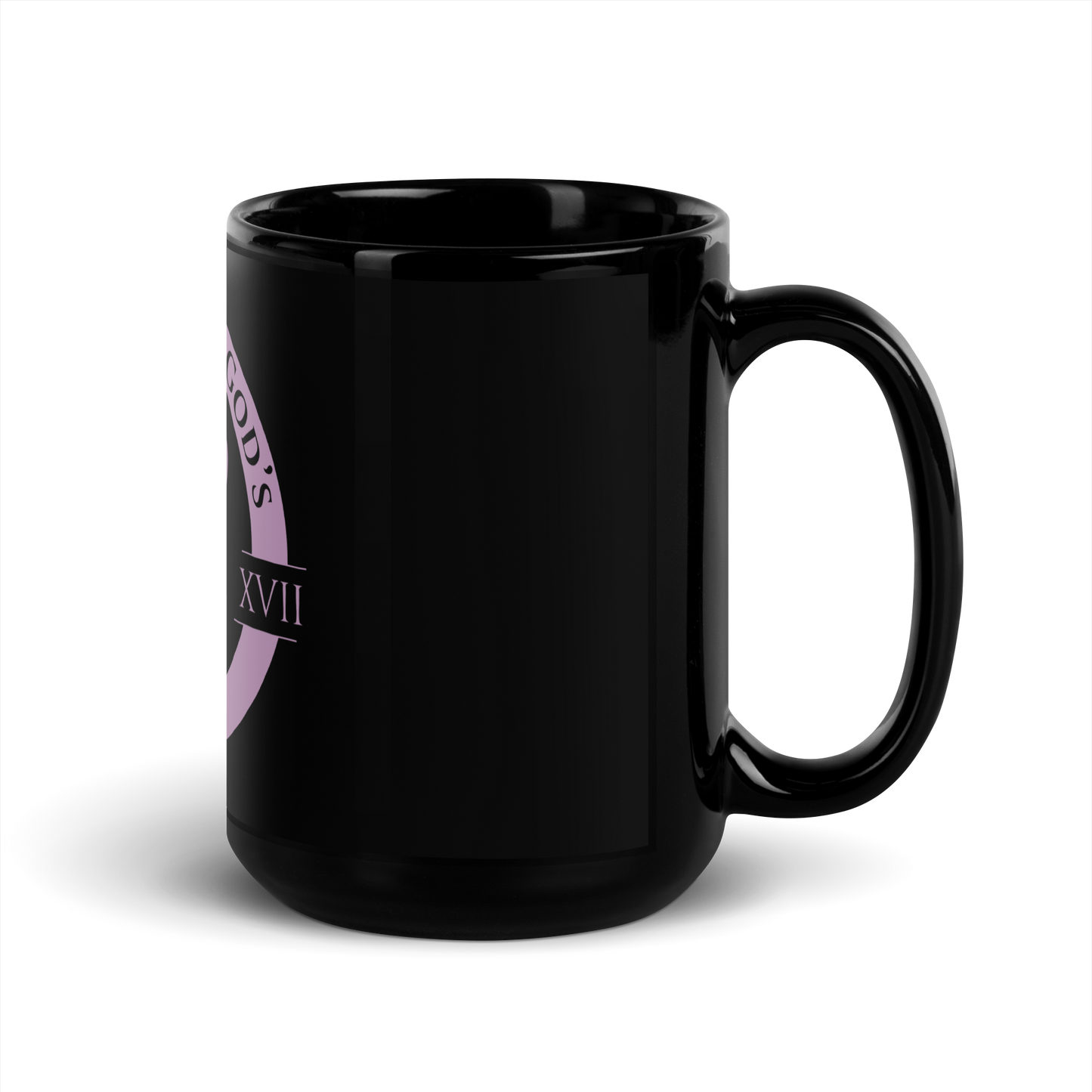 Mystery of God’s Word Signature Emblem Black Mug | Purple Logo