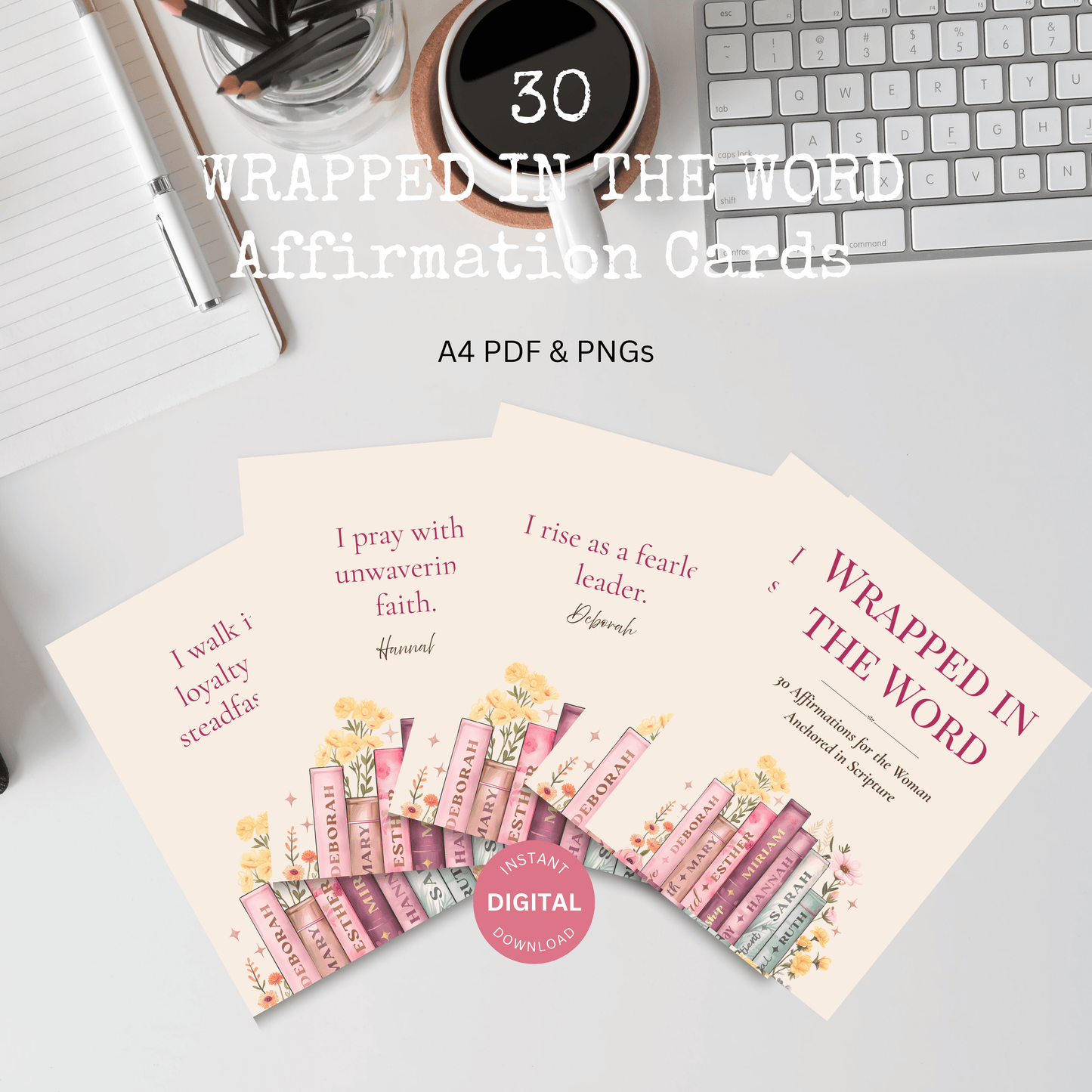 Wrapped in the Word | 30 Scripture-Based Affirmation Cards