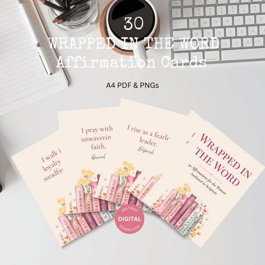 Wrapped in the Word | 30 Scripture-Based Affirmation Cards