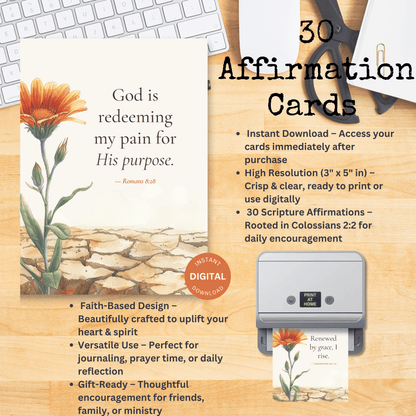 Beauty of Ashes | 30 Scripture-Based Affirmation Cards