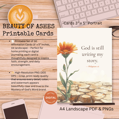 Beauty of Ashes | 30 Scripture-Based Affirmation Cards
