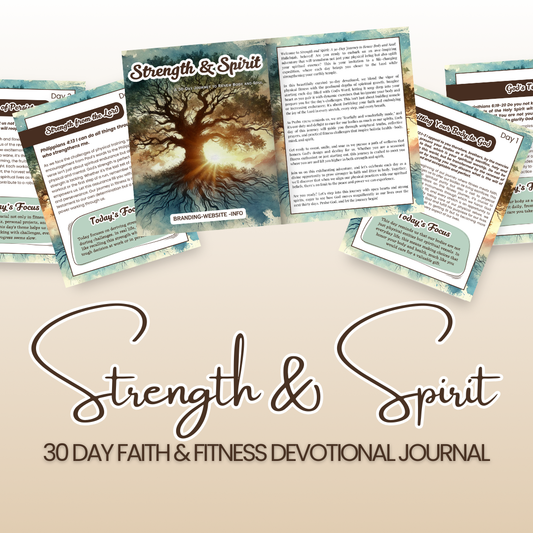 Strength & Spirit | 30-Day Faith & Fitness Devotional + 30 Prayer Cards