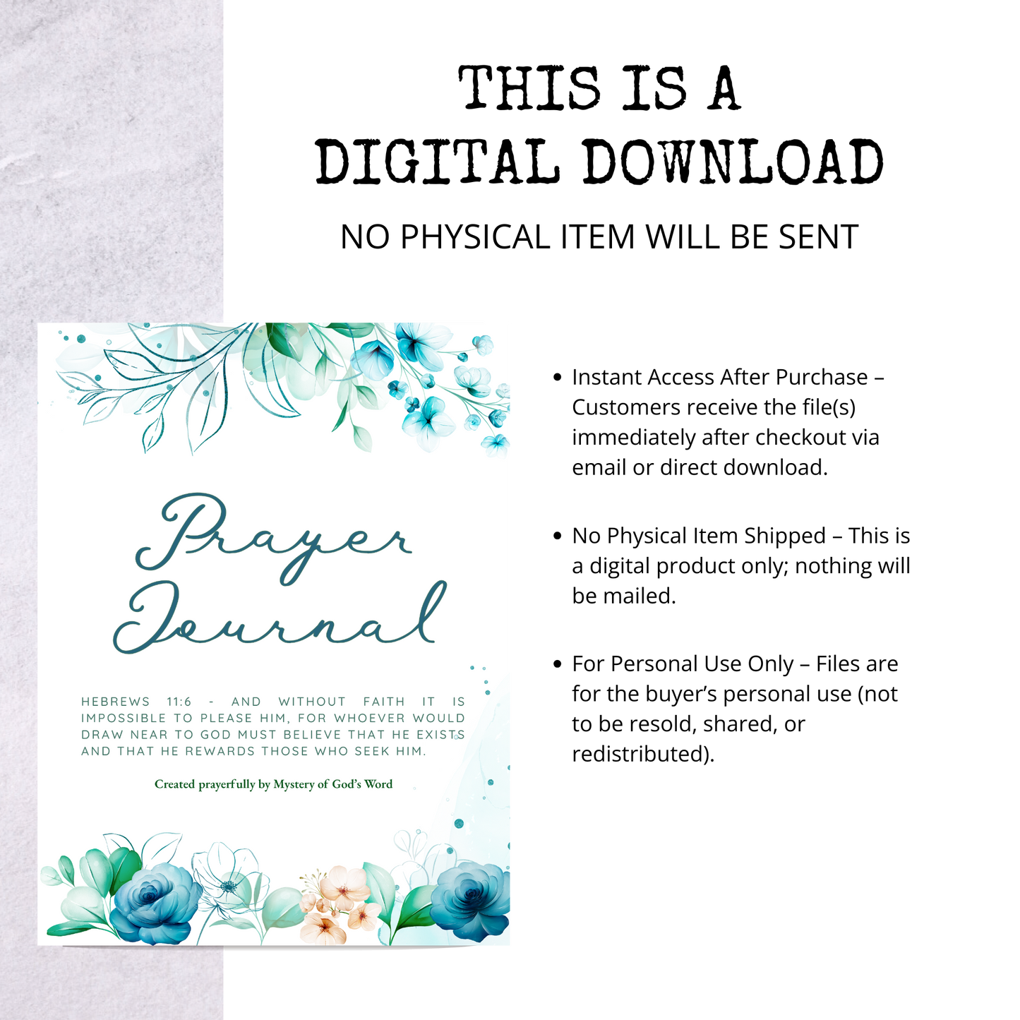 Faith Blossoms Prayer Journal: Grow in God’s Word | 30 Pages