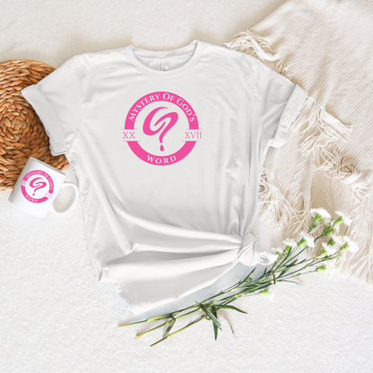 Mystery of God’s Word Signature Emblem Tee | Pink Logo