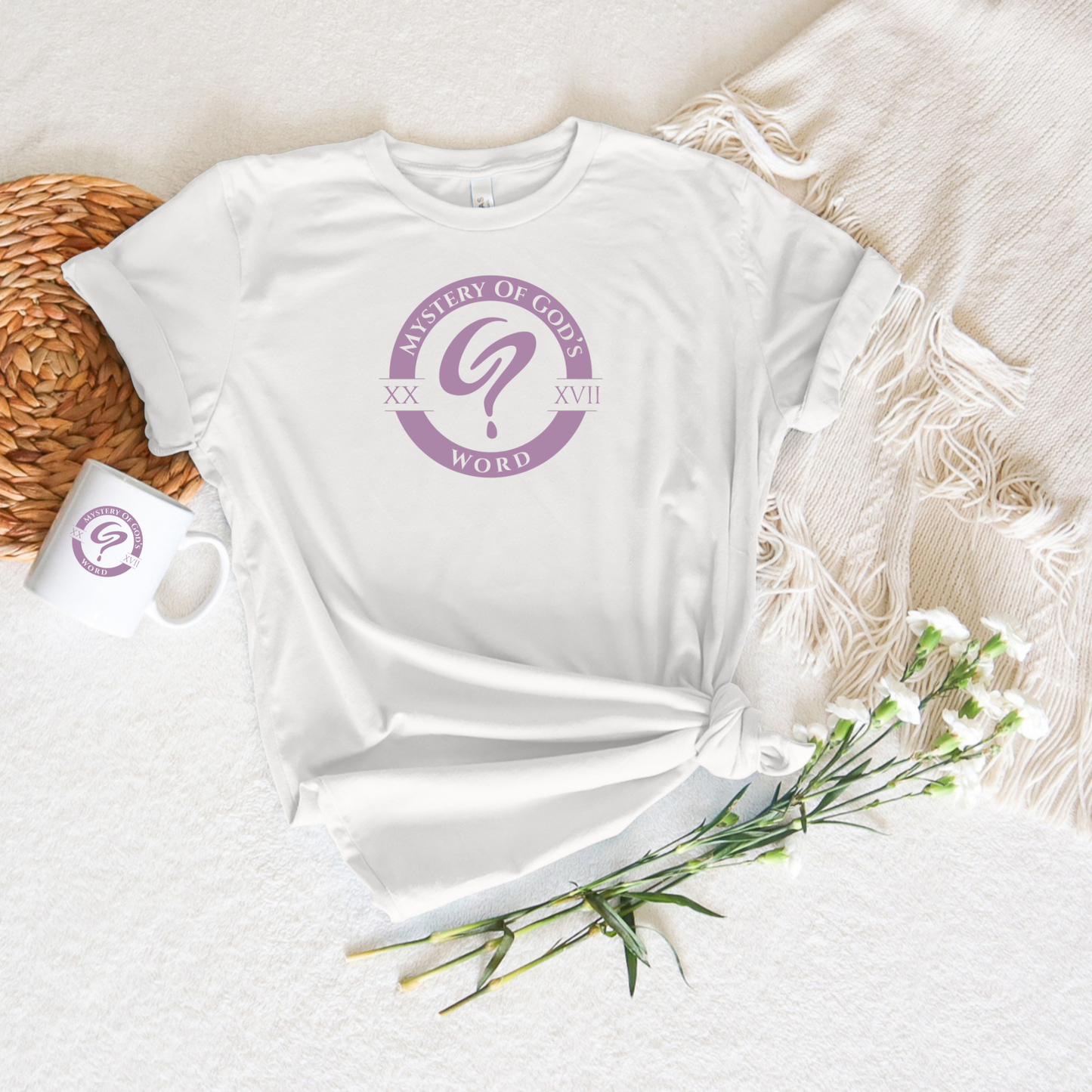 Mystery of God’s Word Signature Emblem Tee | Purple Logo