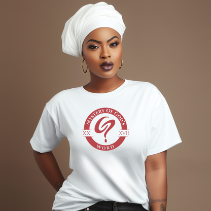 Mystery of God’s Word Signature Emblem Tee | Red Logo