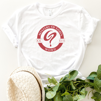 Mystery of God’s Word Signature Emblem Tee | Red Logo