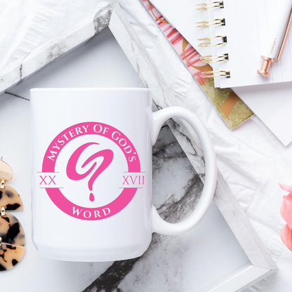 Mystery of God’s Word Signature Emblem Mug | Pink Logo