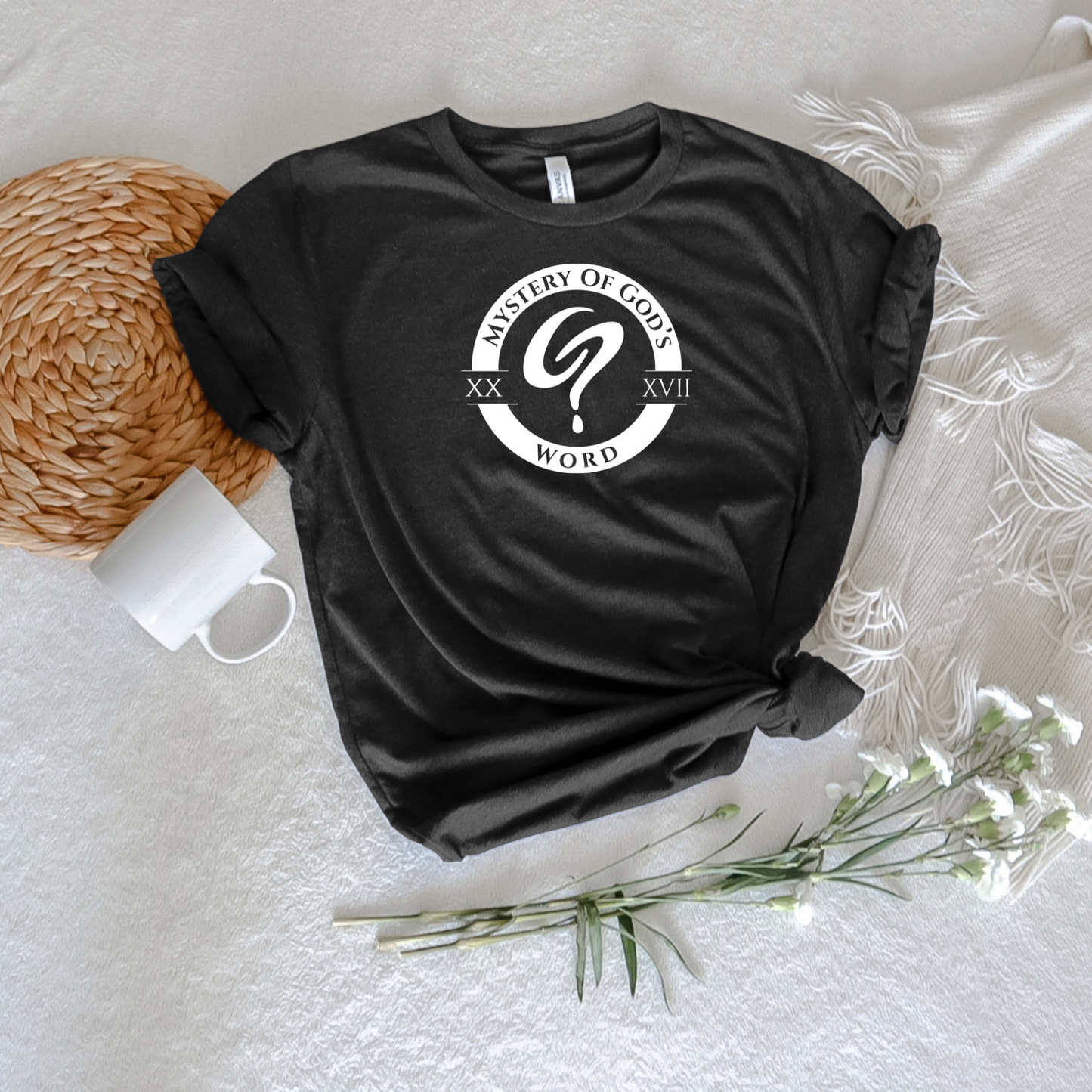 Mystery of God’s Word Signature Emblem Tee | White Logo