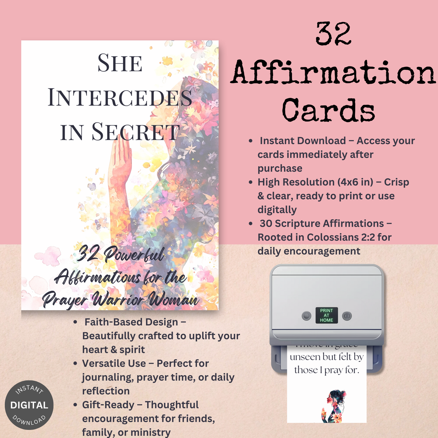 She Intercedes in Secret | 32 Affirmation Cards