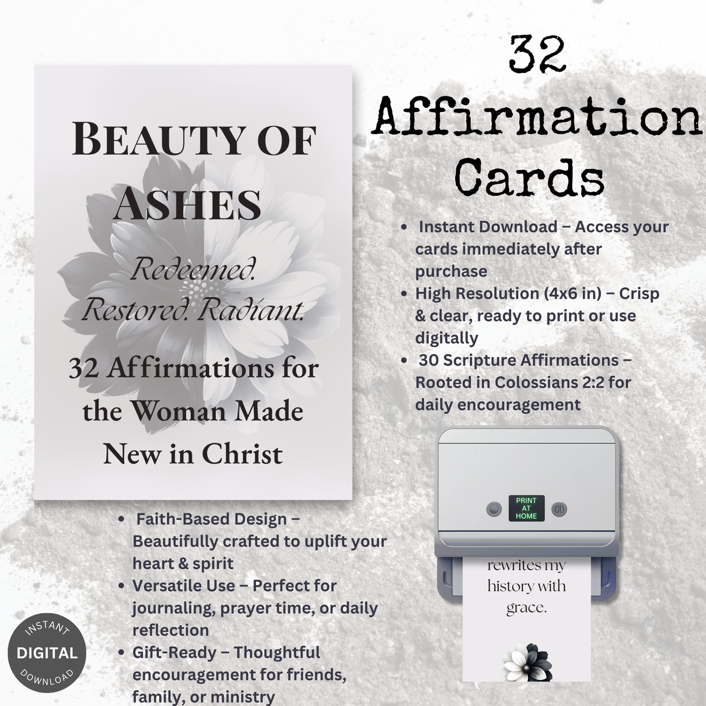 Beauty of Ashes  | 32 Affirmation Cards