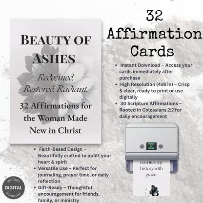 Beauty of Ashes  | 32 Affirmation Cards