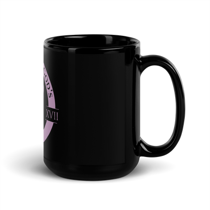 Mystery of God’s Word Signature Emblem Black Mug | Purple Logo